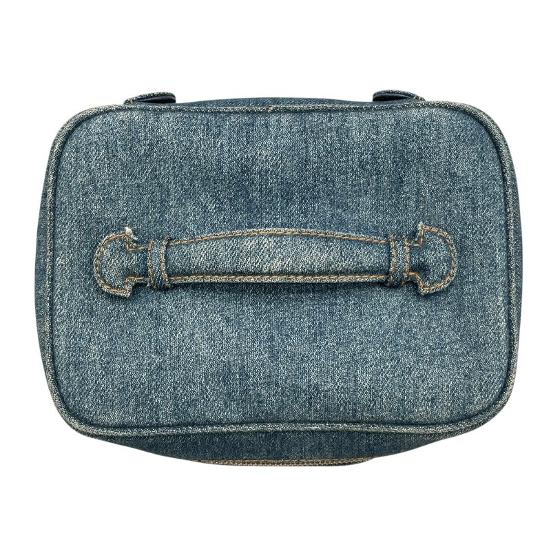 シャネル CHANEL バニティ A01618　46番台 ブルー　ゴールド金具 デニム レディース ハンドバッグ