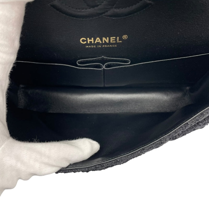 シャネル CHANEL マトラッセ25 A01112 31番台 ブラック　ゴールド金具 ツイード レディース ショルダーバッグ