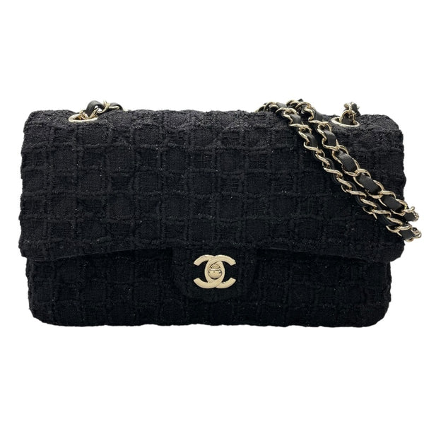 シャネル CHANEL マトラッセ25 A01112 31番台 ブラック　ゴールド金具 ツイード レディース ショルダーバッグ