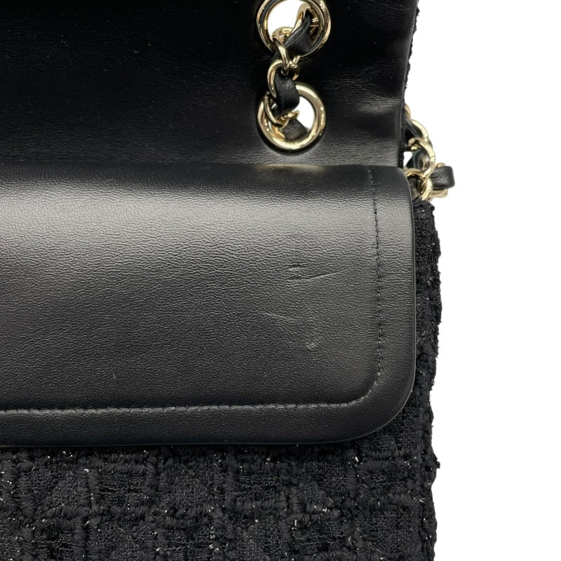 シャネル CHANEL マトラッセ25 A01112 31番台 ブラック　ゴールド金具 ツイード レディース ショルダーバッグ