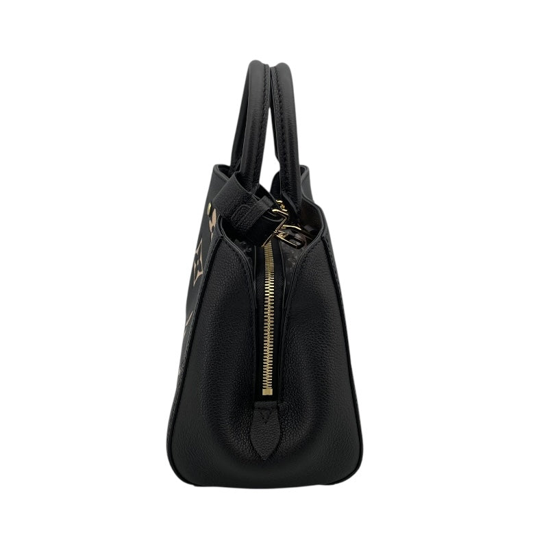 ルイ・ヴィトン LOUIS VUITTON モンテーニュ BB  M45778 ブラック レザー/モノグラムアンプラント レディース ショルダーバッグ