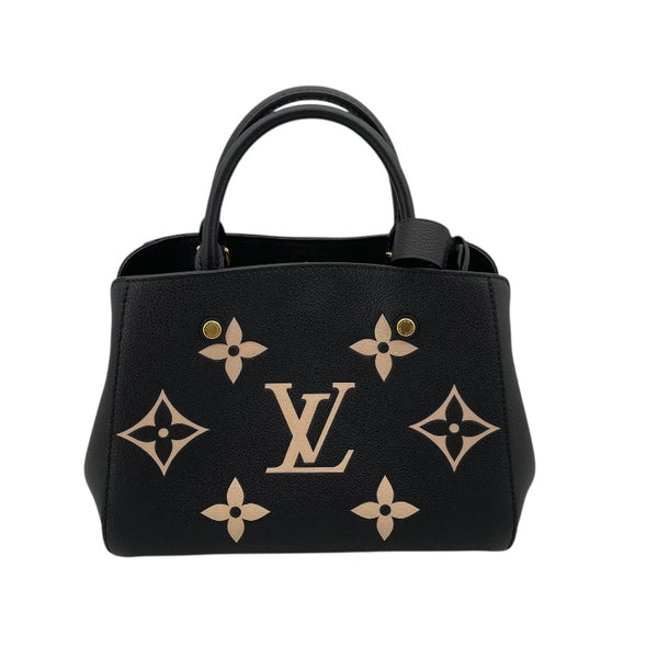 ルイ・ヴィトン LOUIS VUITTON モンテーニュ BB  M45778 ブラック レザー/モノグラムアンプラント レディース ショルダーバッグ