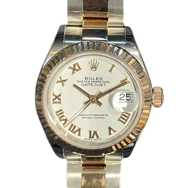 ロレックス ROLEX デイトジャスト28 279171 ホワイト ステンレススチール/ピンクゴールド 自動巻き レディース 腕時計