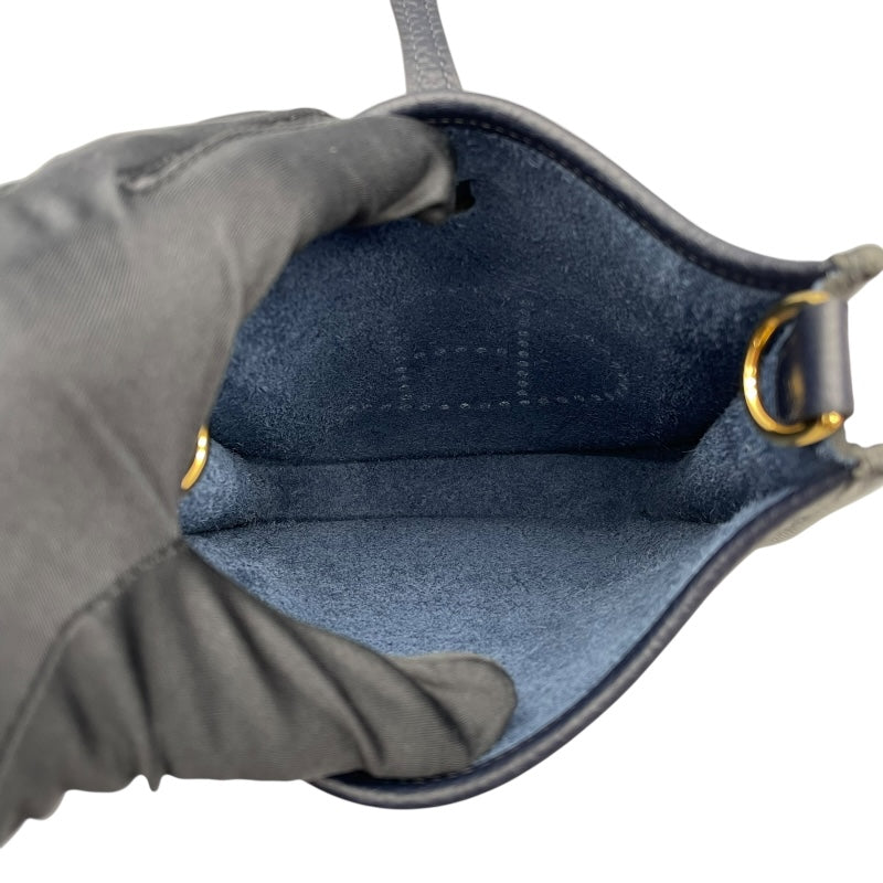 エルメス HERMES エヴリンTPM U刻 ブルーニュイ　ゴールド金具 トリヨン レディース ショルダーバッグ