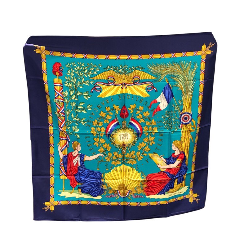 エルメス HERMES カレ90　LIBERTE REPUBLIQ UE FRANCAISE マルチカラー シルク レディース スカーフ