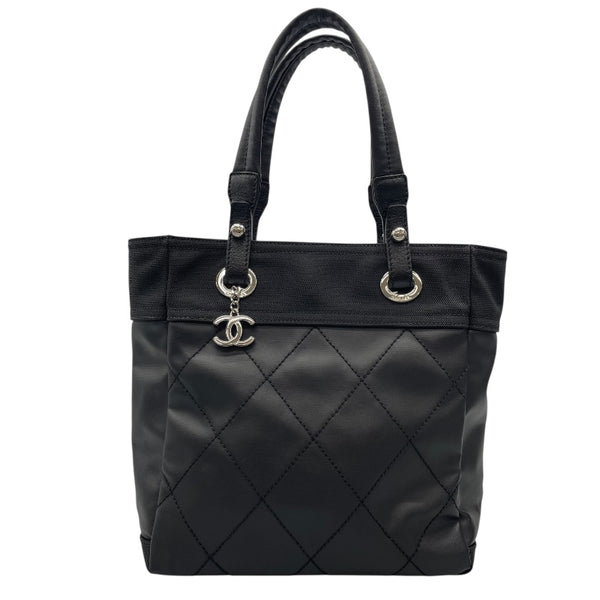 シャネル CHANEL パリビアリッツトートPM A34208 ブラック　シルバー金具 コーティングキャンバス レディース トートバッグ