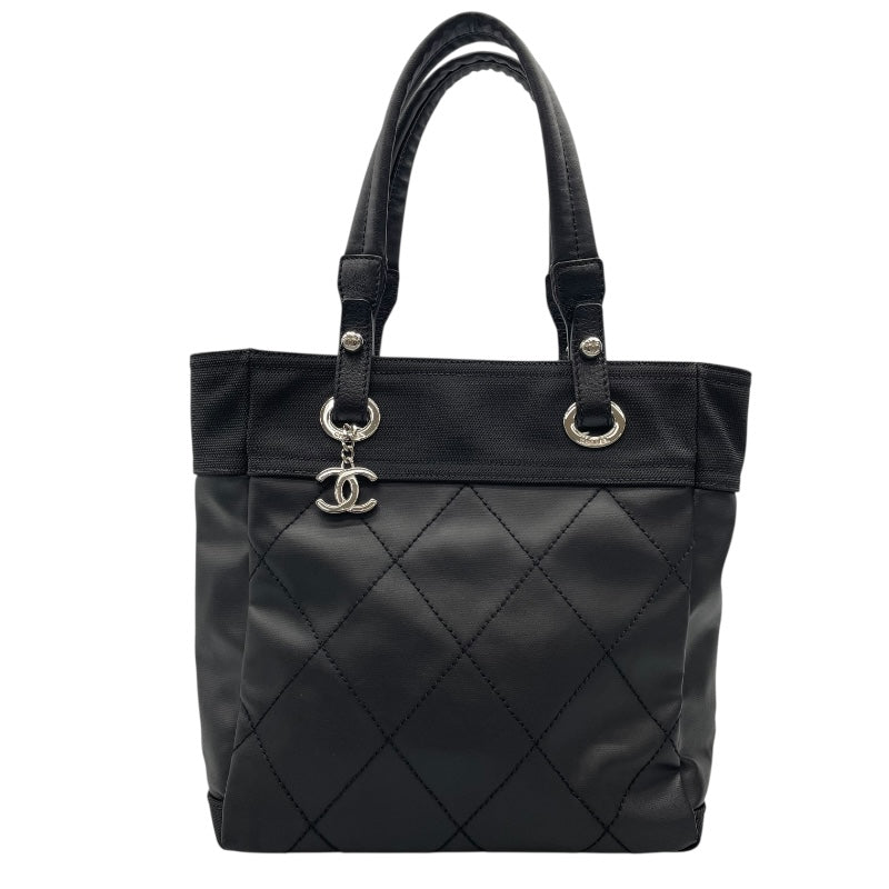 シャネル CHANEL パリビアリッツトートPM A34208 ブラック　シルバー金具 コーティングキャンバス レディース トートバッグ