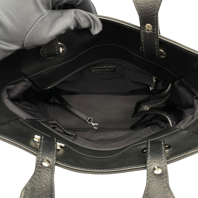 シャネル CHANEL パリビアリッツトートPM A34208 ブラック　シルバー金具 コーティングキャンバス レディース トートバッグ