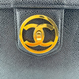 シャネル CHANEL ココマーク ボックス バニティバッグ A01999 ブラック ゴールド金具 キャビアスキン レディース ショルダーバッグ