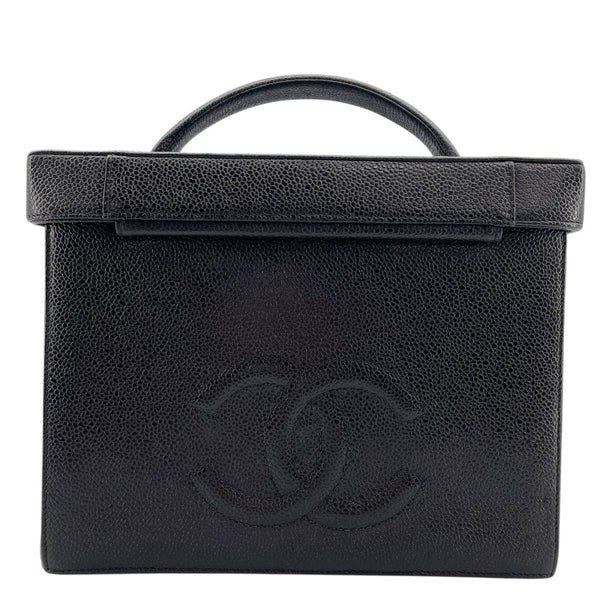 シャネル CHANEL ココマーク ボックス バニティバッグ A01999 ブラック ゴールド金具 キャビアスキン レディース ショルダーバッグ