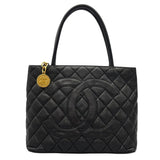 シャネル CHANEL 復刻トート A01804　70番台 ブラック　ゴールド金具 キャビアスキン レディース トートバッグ