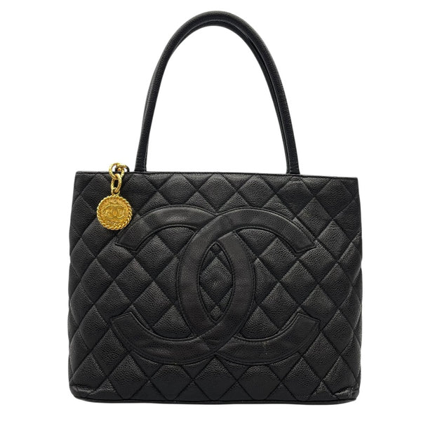 シャネル CHANEL 復刻トート A01804　70番台 ブラック　ゴールド金具 キャビアスキン レディース トートバッグ