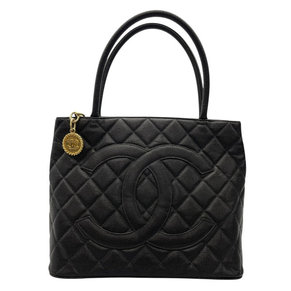 シャネル CHANEL 復刻トート A01804　79番台 ブラック　ゴールド金具 キャビアスキン レディース トートバッグ