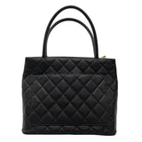 シャネル CHANEL 復刻トート A01804　79番台 ブラック　ゴールド金具 キャビアスキン レディース トートバッグ