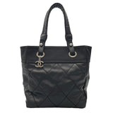 シャネル CHANEL パリビアリッツトートPM A34208　15番台 ブラック　シルバー金具 コーティングキャンバス レディース トートバッグ