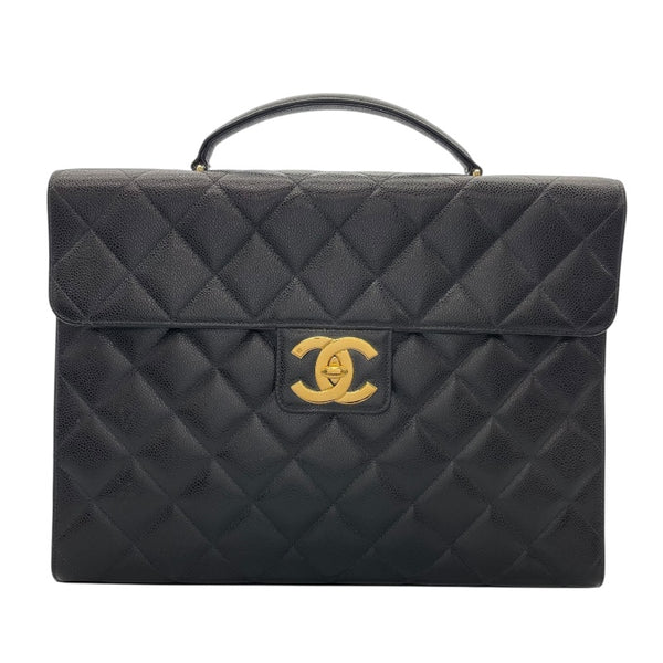 シャネル CHANEL マトラッセ　ブリーフケース A20794 ブラック　ゴールド金具 キャビアスキン レディース ブリーフケース