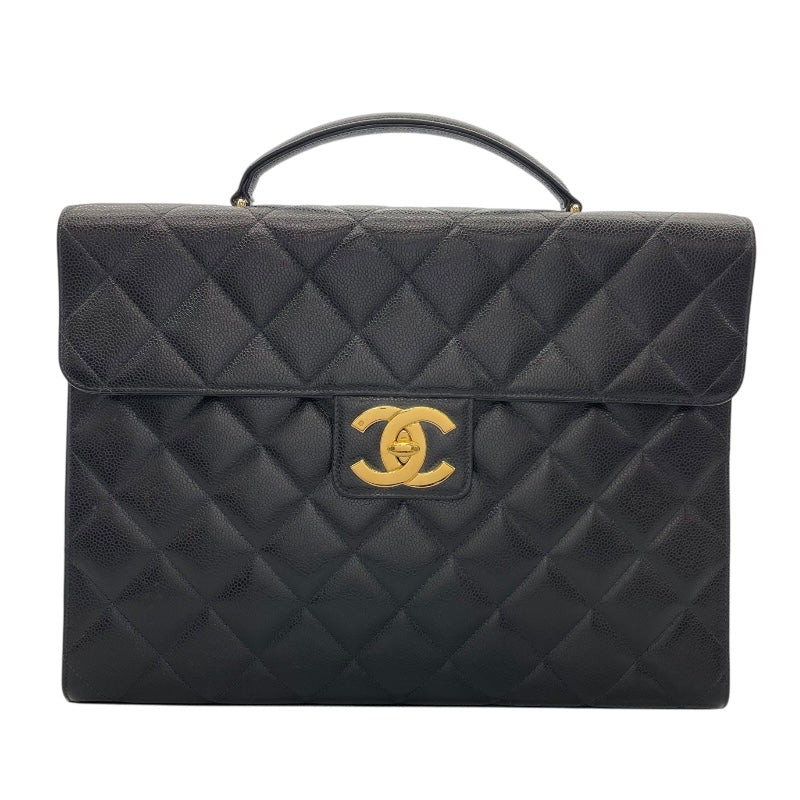 シャネル CHANEL マトラッセ　ブリーフケース A20794 ブラック　ゴールド金具 キャビアスキン レディース ブリーフケース