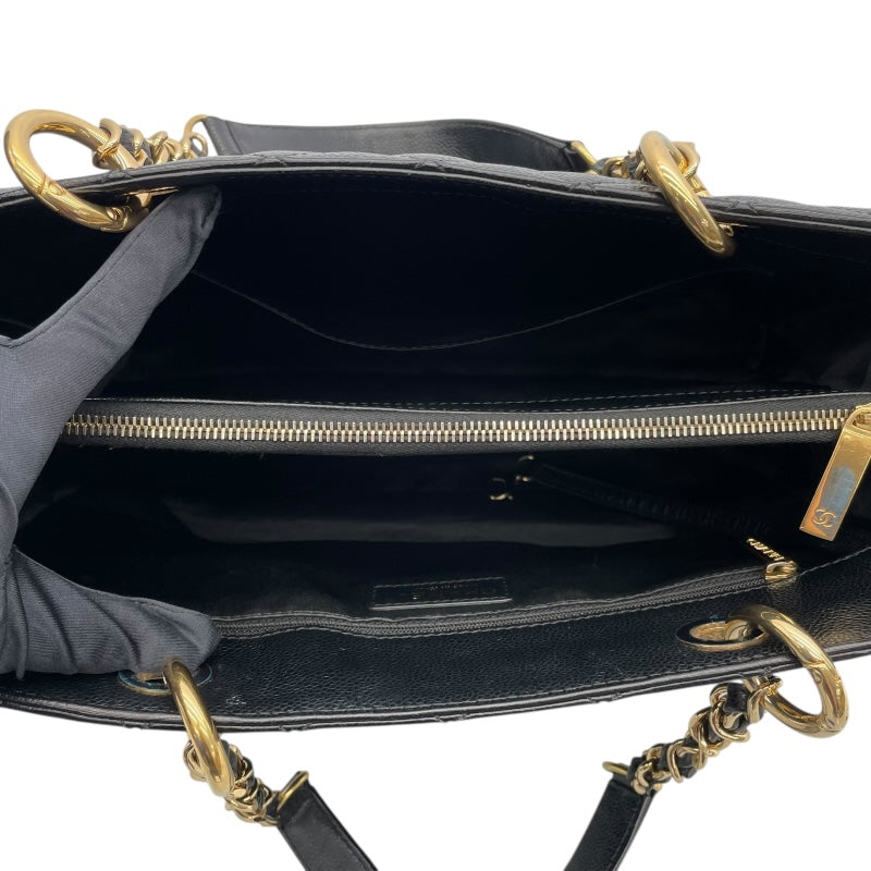 シャネル CHANEL GSTトート A50995　19番台 ブラック　ゴールド金具 キャビアスキン レディース トートバッグ