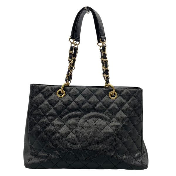 シャネル CHANEL GSTトート A50995　19番台 ブラック　ゴールド金具 キャビアスキン レディース トートバッグ