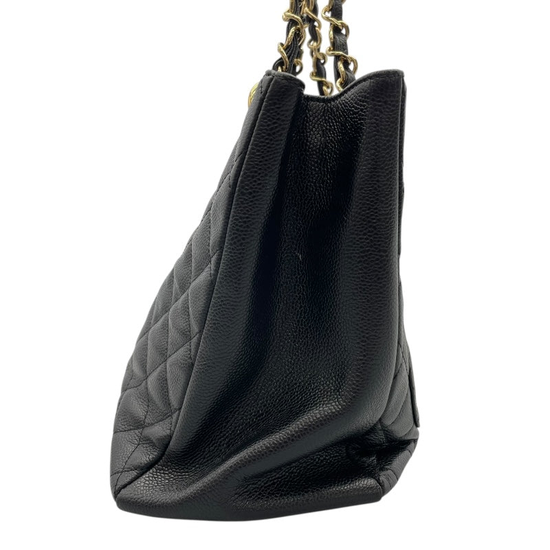 シャネル CHANEL GSTトート A50995　19番台 ブラック　ゴールド金具 キャビアスキン レディース トートバッグ