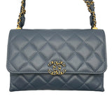 シャネル CHANEL マトラッセスモールフラップバッグ ブルー　ゴールド金具 ラムスキン レディース ショルダーバッグ