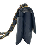 シャネル CHANEL マトラッセスモールフラップバッグ ブルー　ゴールド金具 ラムスキン レディース ショルダーバッグ