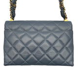 シャネル CHANEL マトラッセスモールフラップバッグ ブルー　ゴールド金具 ラムスキン レディース ショルダーバッグ
