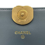 シャネル CHANEL マトラッセスモールフラップバッグ ブルー　ゴールド金具 ラムスキン レディース ショルダーバッグ