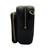 クリスチャン・ディオール Christian Dior カロダブルポーチ ショルダーバッグ S7431UBAE ブラック　ゴールド金具 カーフ レディース ショルダーバッグ