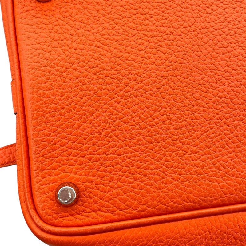 エルメス HERMES ピコタンロックPM U刻 オレンジポピー×シルバー金具 トリヨン レディース ハンドバッグ