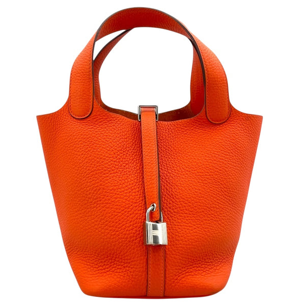 HERMES エルメス　ピコタン PM オレンジ✖️ハバナ　オシャレ エルメス HERMES ピコタンロックPM カーゴ U刻 オレンジ
