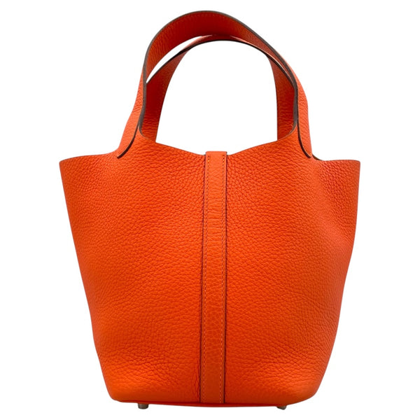 エルメス HERMES ピコタンロックPM U刻 オレンジポピー×シルバー金具 トリヨン レディース ハンドバッグ