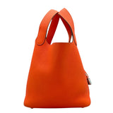 エルメス HERMES ピコタンロックPM U刻 オレンジポピー×シルバー金具 トリヨン レディース ハンドバッグ