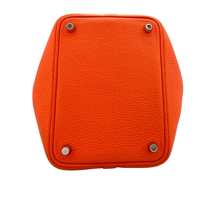 エルメス HERMES ピコタンロックPM U刻 オレンジポピー×シルバー金具 トリヨン レディース ハンドバッグ