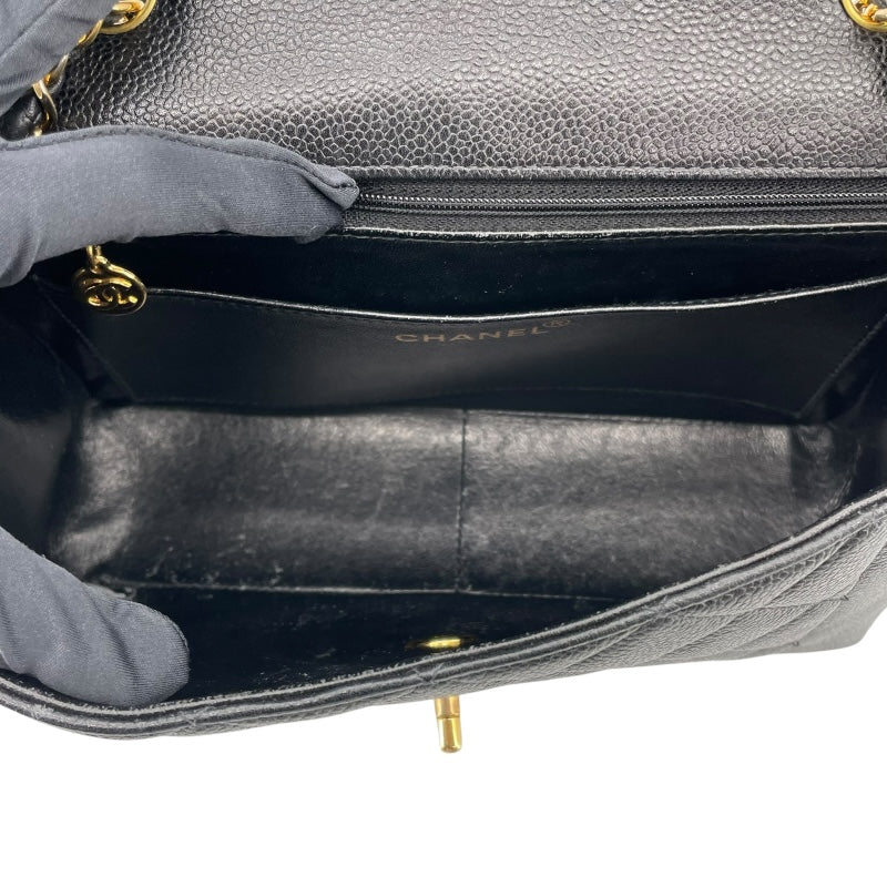 シャネル CHANEL ダイアナ25 A01165　50番台 ブラック　ゴールド金具 キャビアスキン レディース ショルダーバッグ