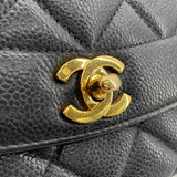 シャネル CHANEL ダイアナ25 A01165　50番台 ブラック　ゴールド金具 キャビアスキン レディース ショルダーバッグ