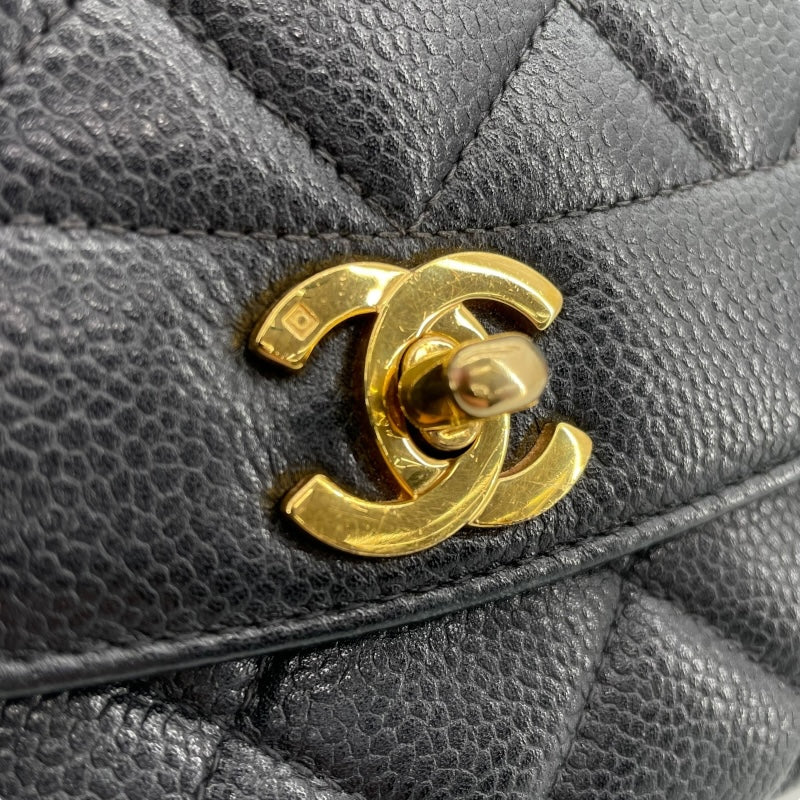 シャネル CHANEL ダイアナ25 A01165　50番台 ブラック　ゴールド金具 キャビアスキン レディース ショルダーバッグ