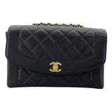 シャネル CHANEL ダイアナ25 A01165　50番台 ブラック　ゴールド金具 キャビアスキン レディース ショルダーバッグ