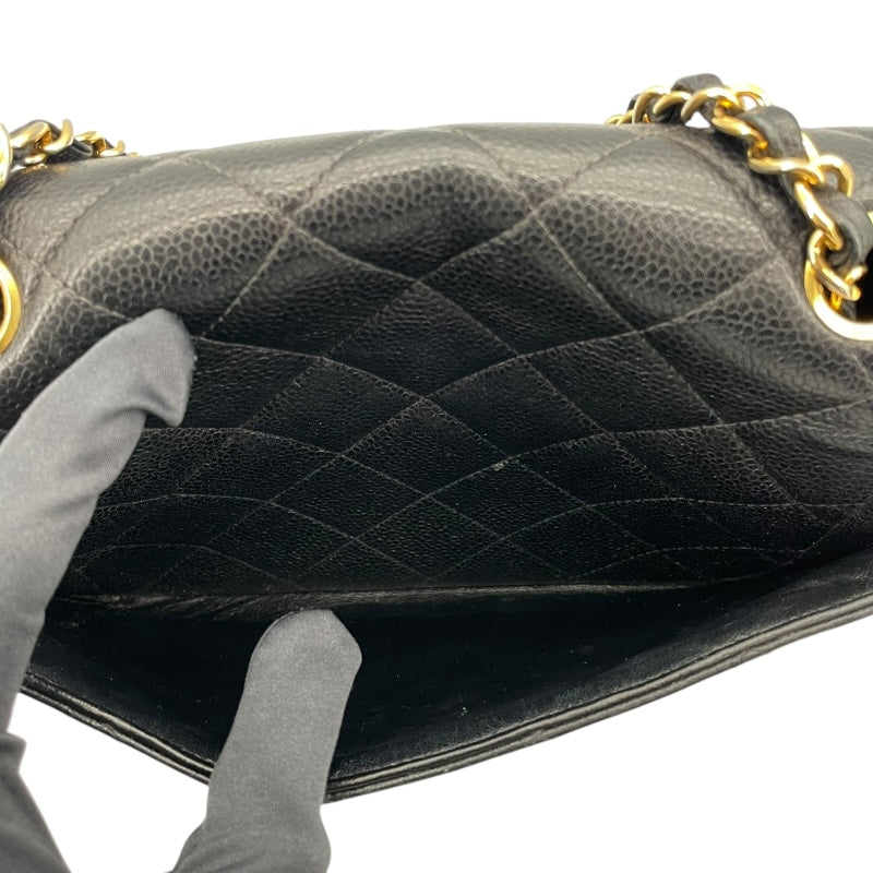 シャネル CHANEL ダイアナ25 A01165　50番台 ブラック　ゴールド金具 キャビアスキン レディース ショルダーバッグ