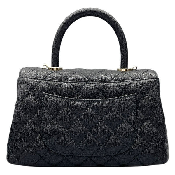 シャネル CHANEL ココハンドルXS A92990 ランダムシリアル ブラック　ゴールド金具 キャビアスキン レディース ショルダーバッグ