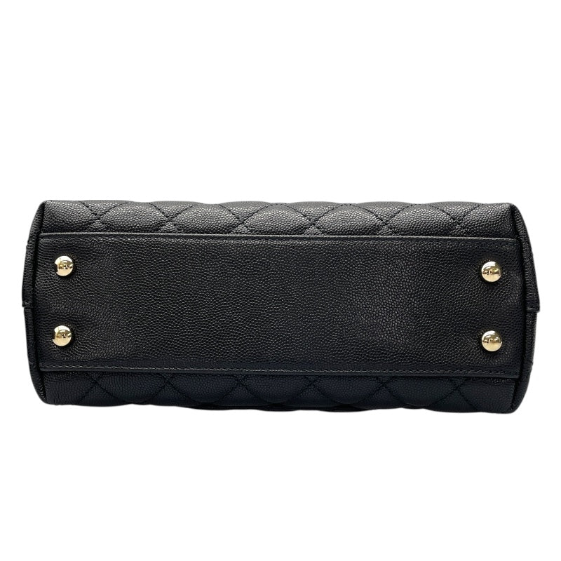 シャネル CHANEL ココハンドルXS A92990 ランダムシリアル ブラック　ゴールド金具 キャビアスキン レディース ショルダーバッグ