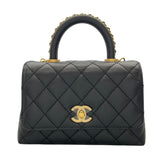 シャネル CHANEL ココハンドルXXS AS2215 ブラック　ゴールド金具 キャビアスキン レディース ショルダーバッグ