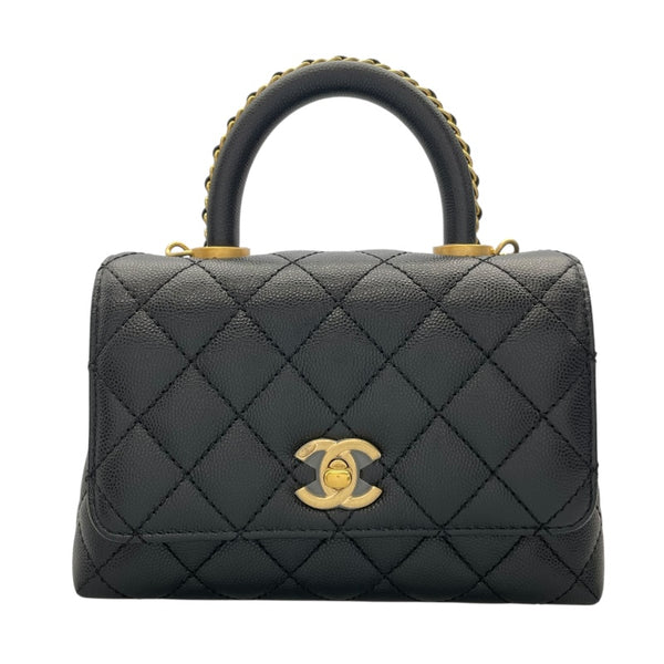シャネル CHANEL ココハンドルXXS AS2215 ブラック　ゴールド金具 キャビアスキン レディース ショルダーバッグ