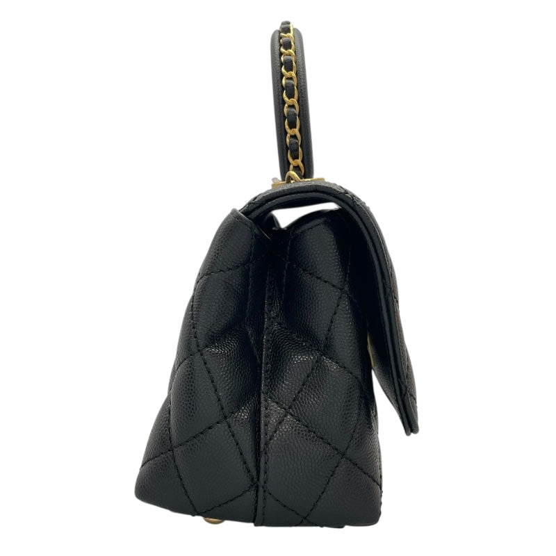 シャネル CHANEL ココハンドルXXS AS2215 ブラック　ゴールド金具 キャビアスキン レディース ショルダーバッグ