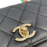 シャネル CHANEL ココハンドル XXS AS2215/30番台 ブラック×GD金具 ラムスキン レディース ショルダーバッグ