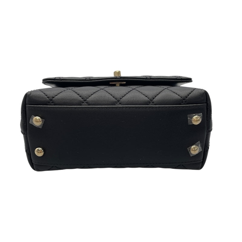 シャネル CHANEL ココハンドル XXS AS2215/30番台 ブラック×GD金具 ラムスキン レディース ショルダーバッグ