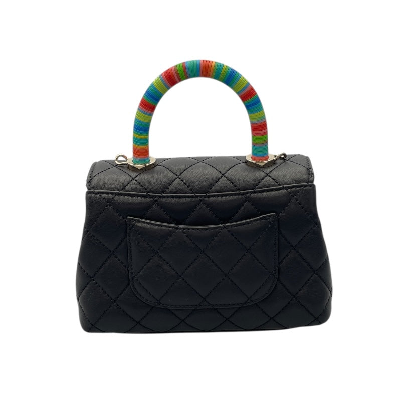 シャネル CHANEL ココハンドル XXS AS2215/30番台 ブラック×GD金具 ラムスキン レディース ショルダーバッグ