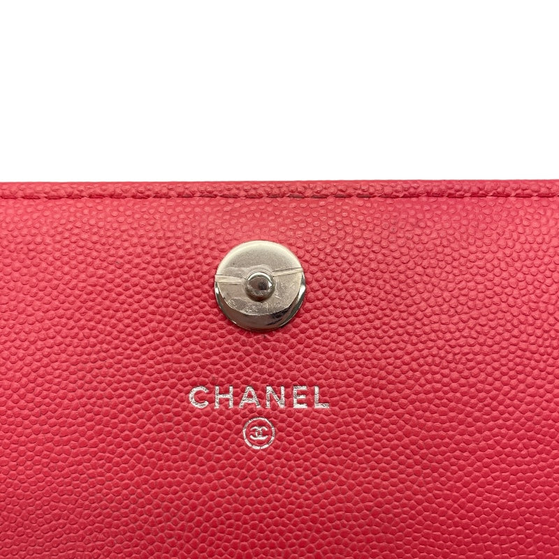 シャネル CHANEL マトラッセチェーン 24番台 ピンク シルバー金具 キャビアスキン レディース ショルダーバッグ
