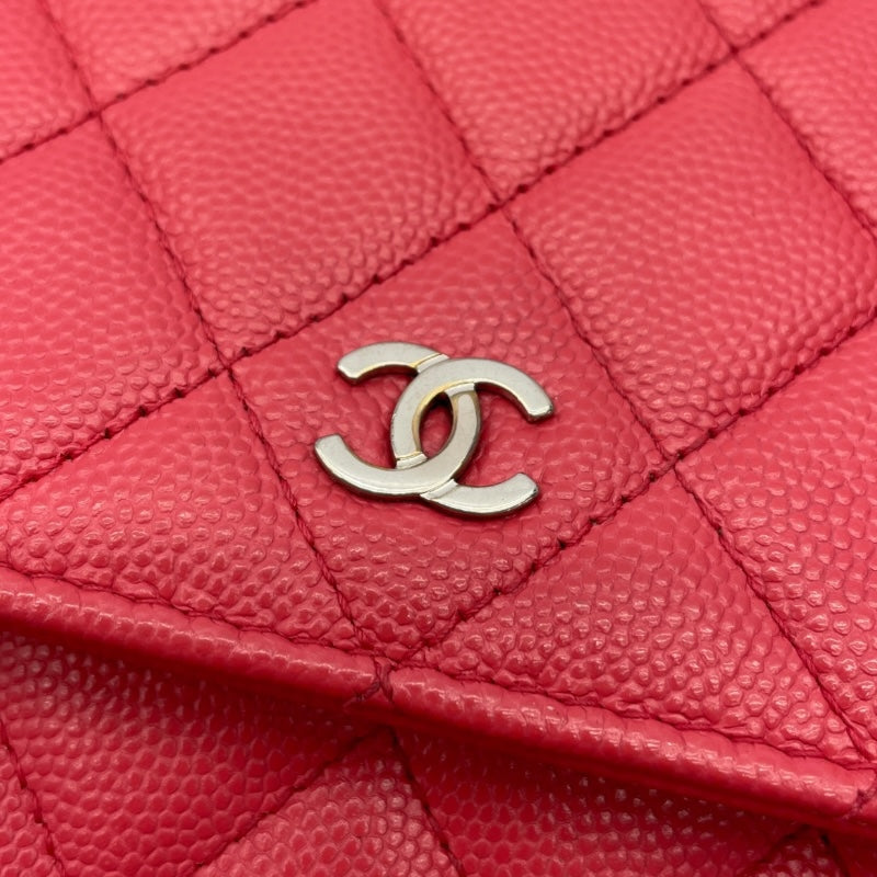 シャネル CHANEL マトラッセチェーン 24番台 ピンク シルバー金具 キャビアスキン レディース ショルダーバッグ