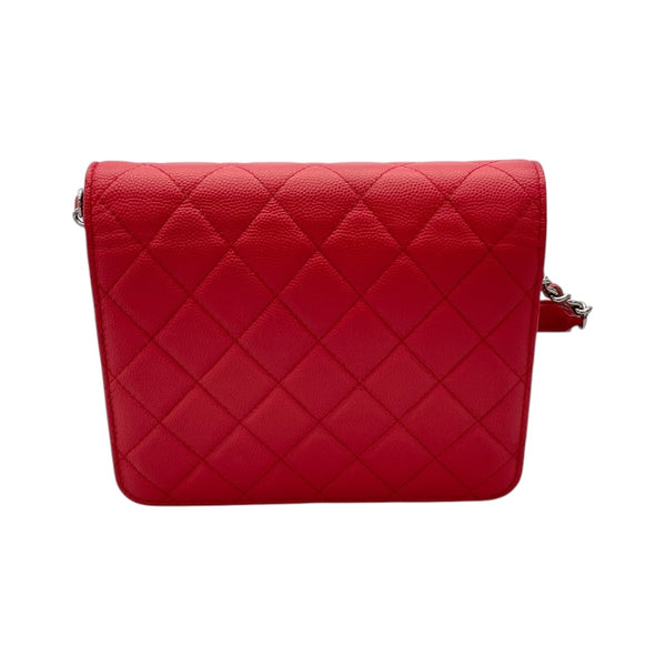 シャネル CHANEL マトラッセチェーン 24番台 ピンク シルバー金具 キャビアスキン レディース ショルダーバッグ